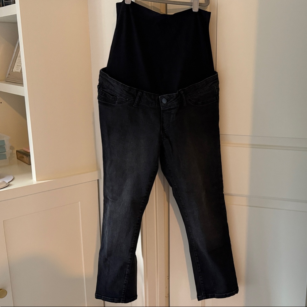 Seraphine Luca Organic Slim Over Bump Black Maternity Jeans